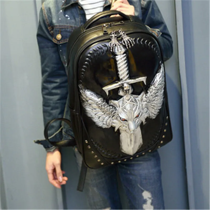 Рюкзак мужской с 3D принтом животных 3 цвета|animal print backpack|wolf backpackbackpack fashion |
