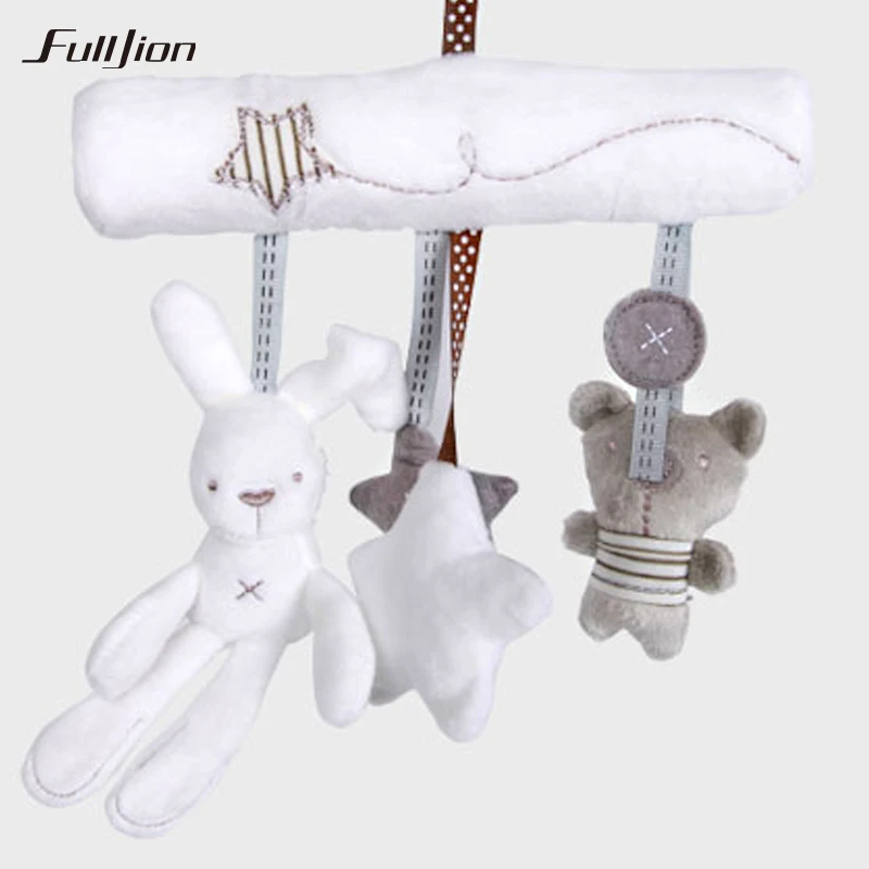 Rabbit Toys Fulljion детская погремушка кролик игрушки музыка кукла кровать Колокольчик для коляски младенческой многофункциональный ручной Колокольчик Плюшевые Развивающие мобильные игрушки - Цвет: Rabbit Toys