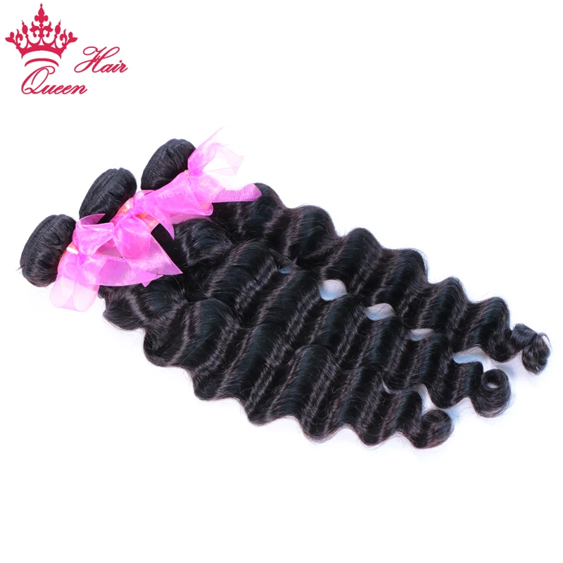 Queen hair свободные глубокая волна пучки бразильских локонов ткань человеческих волос 1/3/4 Связки 10-28 cm Волосы remy расширения