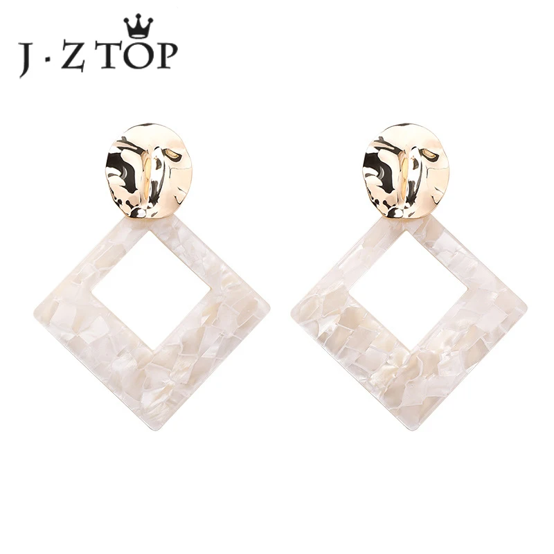 Женские акриловые серьги-подвески Jztop классические квадратные большие серьги с