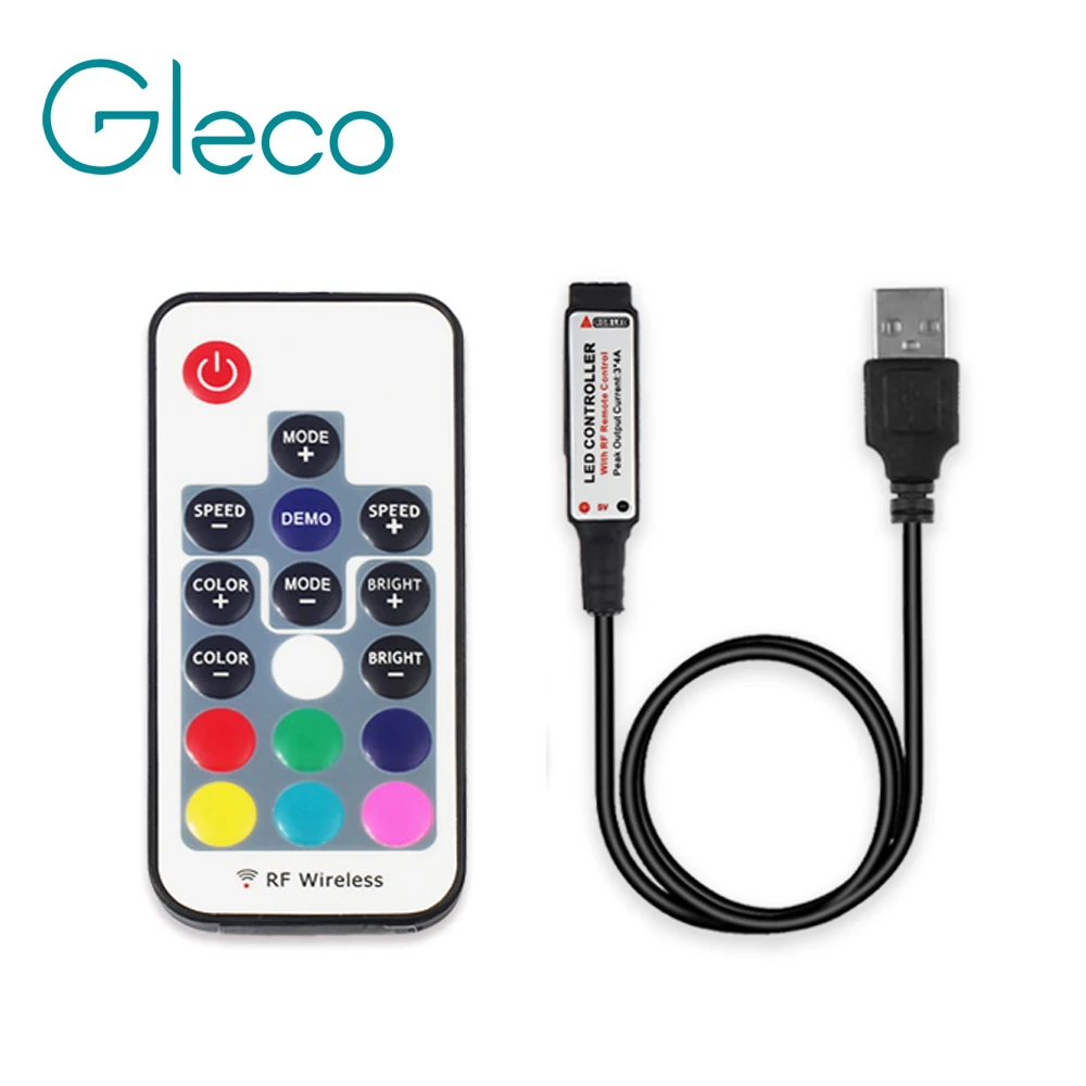 Контроллер RGB 5 В пульт дистанционного управления 17Key мини контроллер с 3
