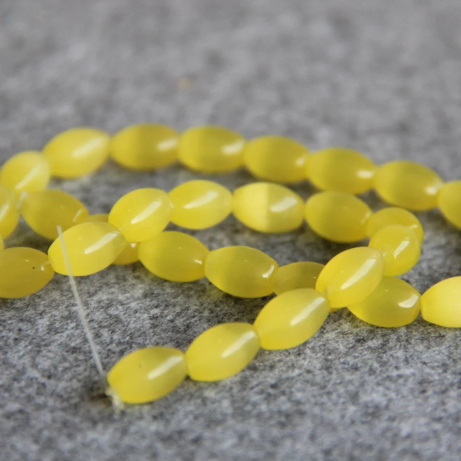 Бусины из желтого стекла 8 х 12 мм 15 дюймов для женщин | Украшения и аксессуары