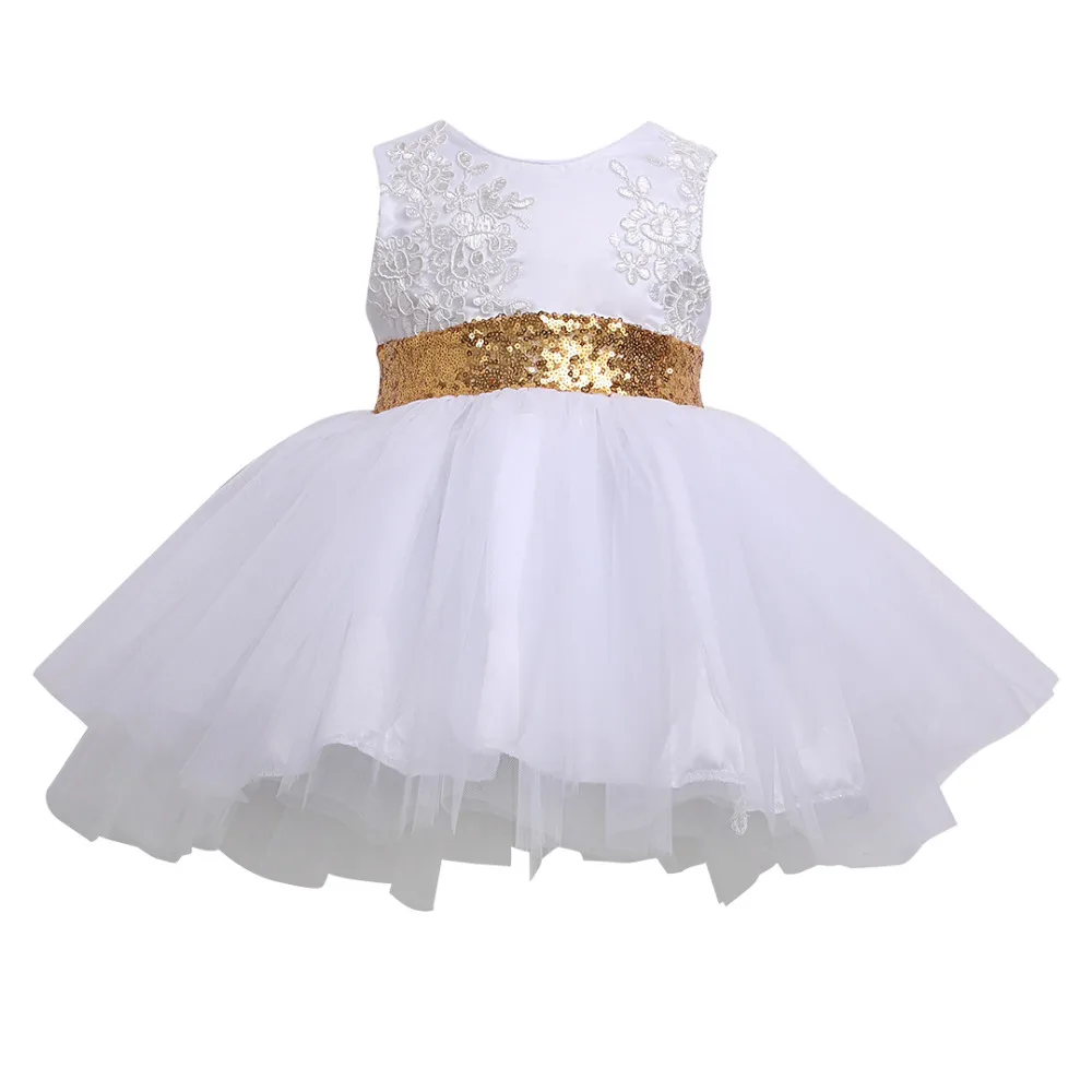 2018 Princess Kids Baby Girl Sequins Bowknot Dress Party Dresses Christmas Bow Summer Costume 0-10Y | Детская одежда и обувь