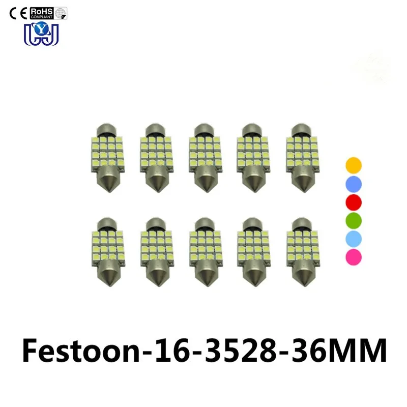 10 шт. Feston C5W 6SMD 5050 6 SMD led 31 мм 36 39 42 авто lumiere DC12V Blanc Bleu | Автомобили и мотоциклы