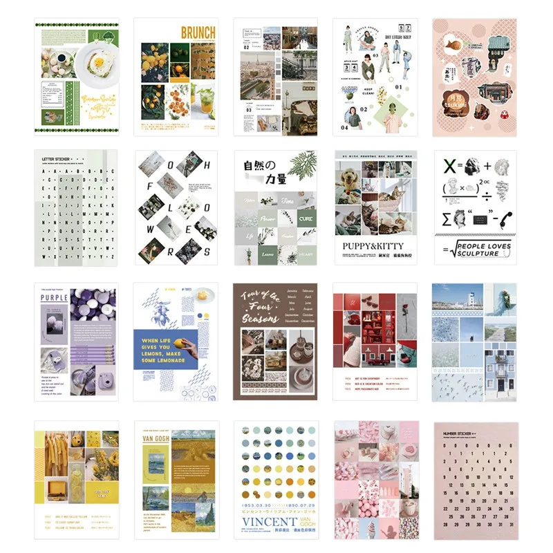 

12sheet/set Retro Handbook Van Gogh Series Album Decoration Adhesive Tape Stickers Scrapbooking Stationery Planner Accessories