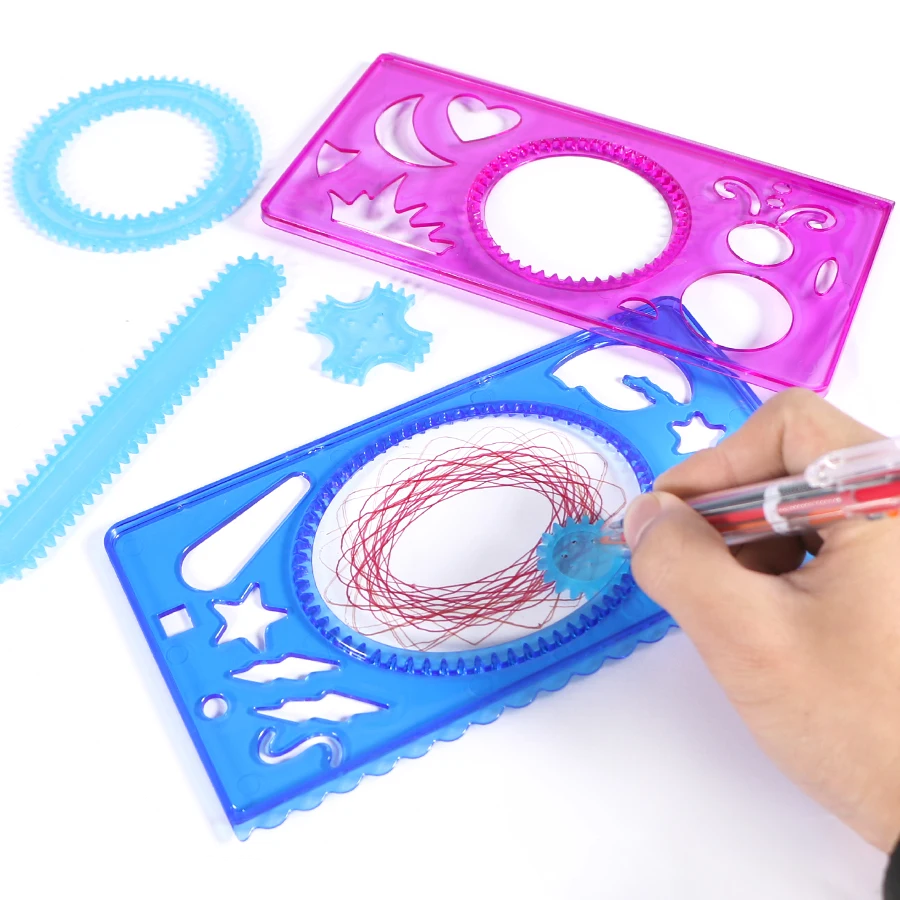 Набор игрушек Spirograph 8 шт. спиральных конструкций сцепляющиеся шестерни и колеса с