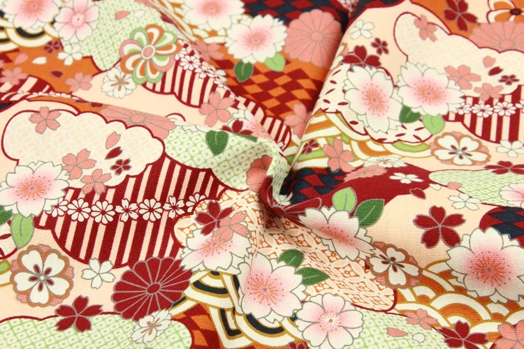 half yard thicken cotton fabric soft breeze flower print handmade DIY bag garment sewing material cotton B452