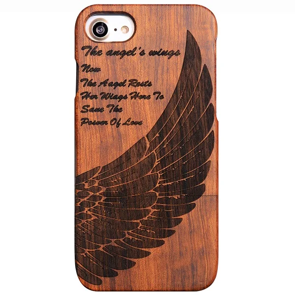 Angel Wings Натуральное дерево телефон чехол для iPhone 7 Чехлы Деревянный корпус телефона задняя крышка для iPhone XS Max XR X 6 7 8 Fundas Coque - Цвет: Angel Wings