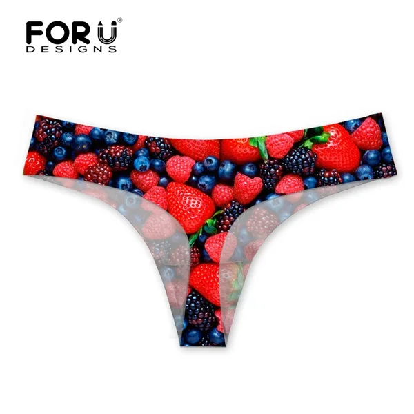 C0653AY FORUDESIGNS/Модные женские брендовые стринги с 3D красными цветочными листьями, для фитнеса, нижнее белье, невидимые женские щипцы, трусики - Цвет: C0653AY