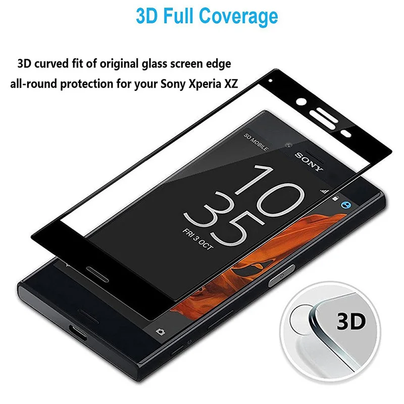 UVR 3D изогнутый для Sony Xperia XZ Dual полное покрытие 9H защита экрана Закаленное стекло