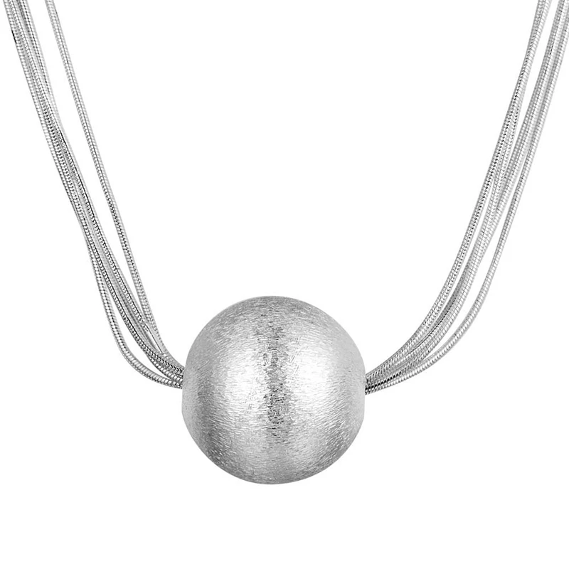 2018 fashion boutique S925 silver ball net matte single a chain necklace female accessories jewelry Valentine's Day gift | Украшения и