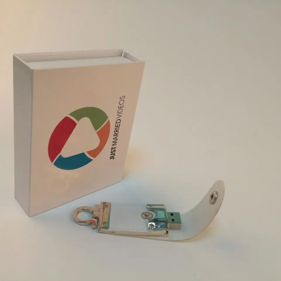Высококачественный кожаный usb с коробкой usb 2,0 флэш-накопитель