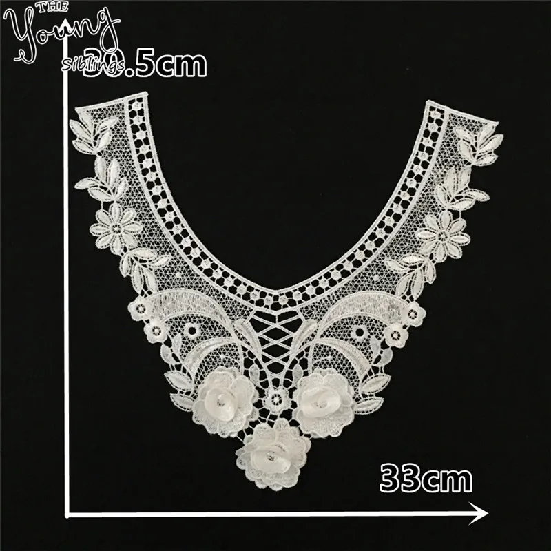 New arrive Flower Pattern Embroidered Neckline Lace Applique Collar Dress Fabric DIY Decorative Clothing Accessories | Дом и сад