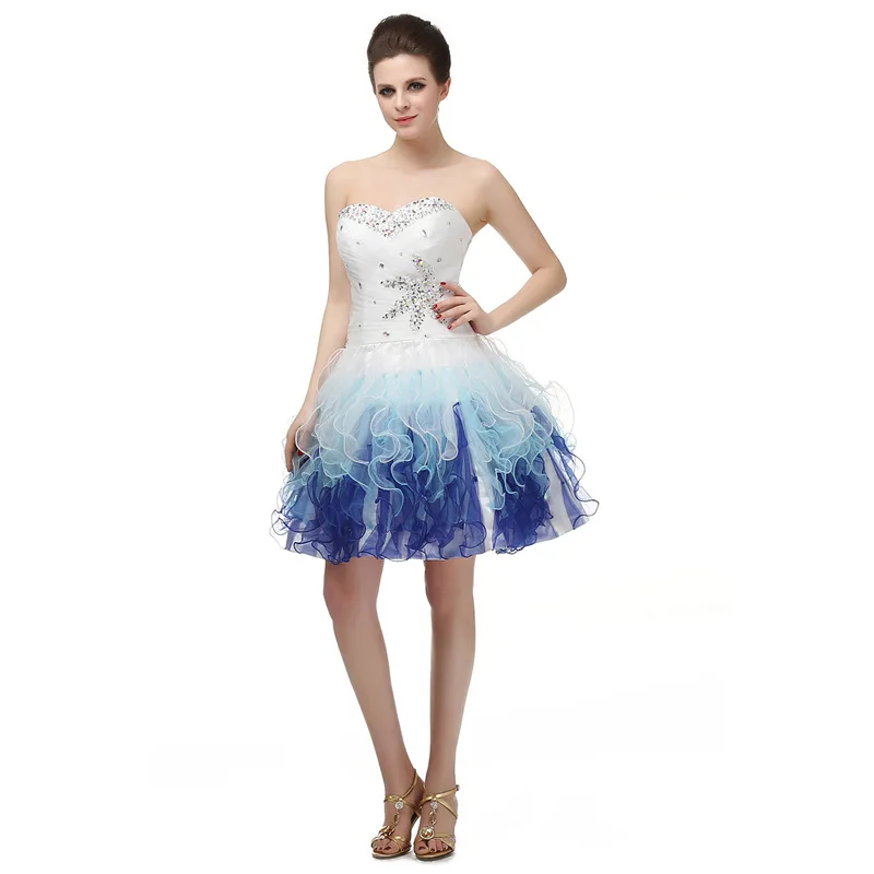 Vestido de festa в наличии контраст Цвет органза короткие коктейльные платья 2021 curto