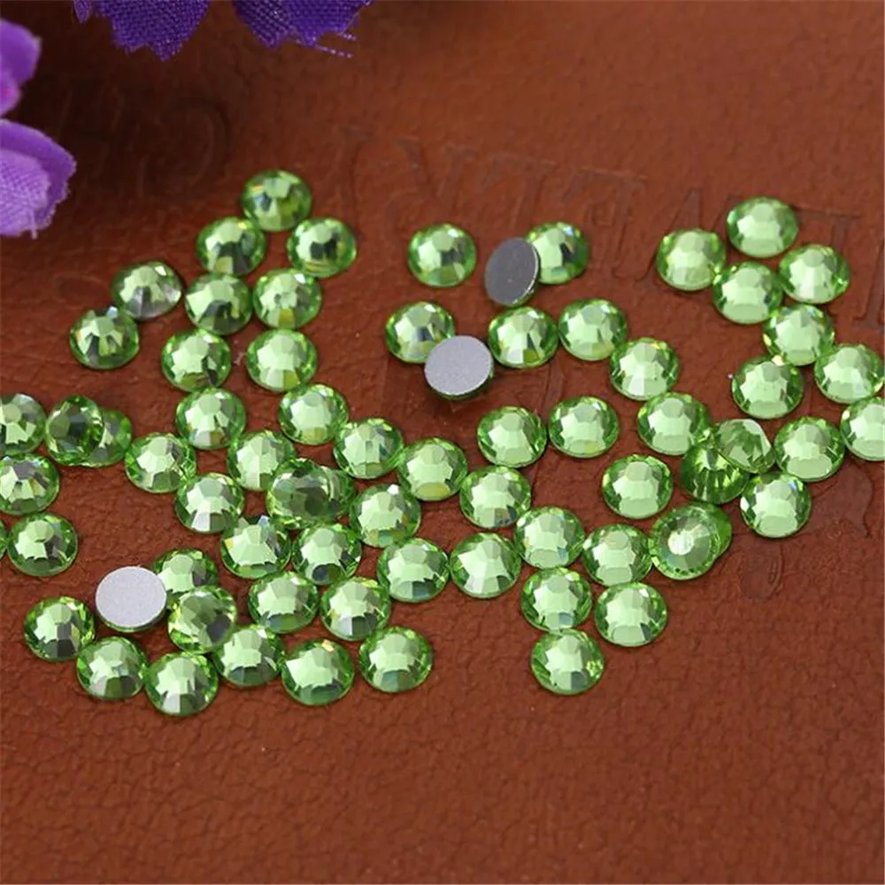 SS3-SS34 размер выбрать свободный перидот зеленый Flatback хрустальные стразы DIY Bling Non