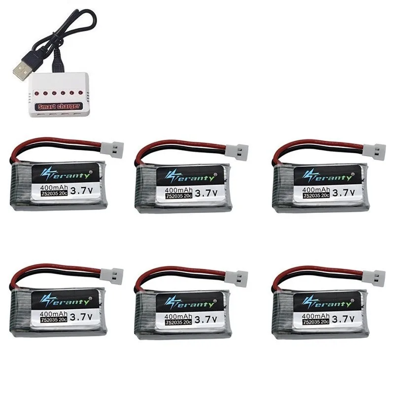 Аккумулятор 3 7 в 400 мАч и (6 1) зарядное устройство для SYMA X15 X5A 1 X15C X15W H31 X4 H107 KY101 E33C E33