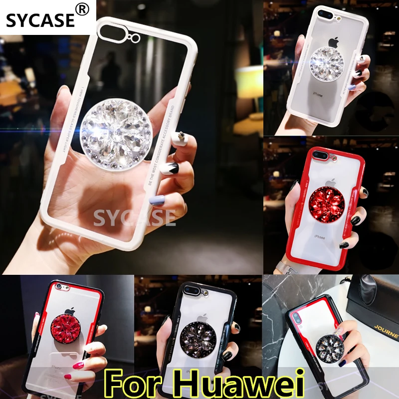 Sycase акриловая задная сторона TPU рамки Гибридный кольца чехол для телефона huawei Honor