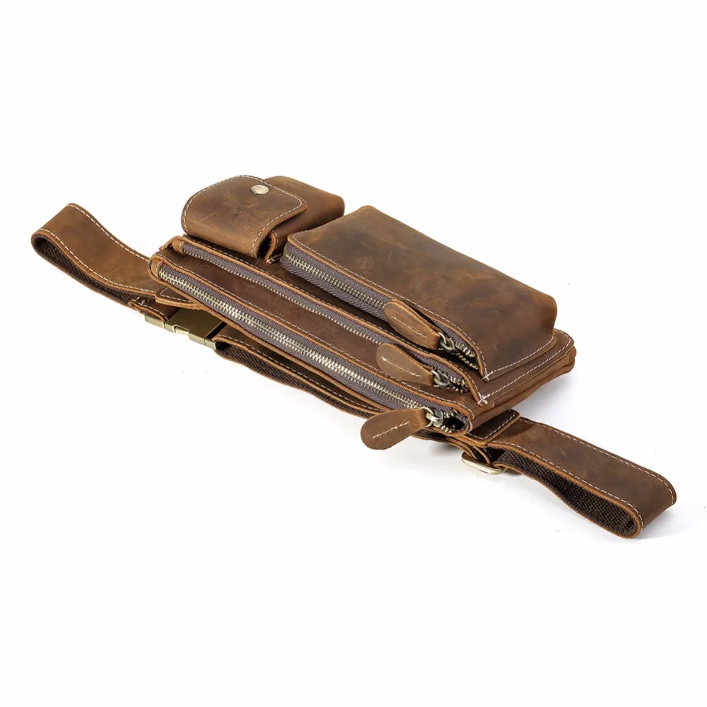 Мужская поясная Сумка Tiding из воловьей кожи маленькая сумка для мобильного