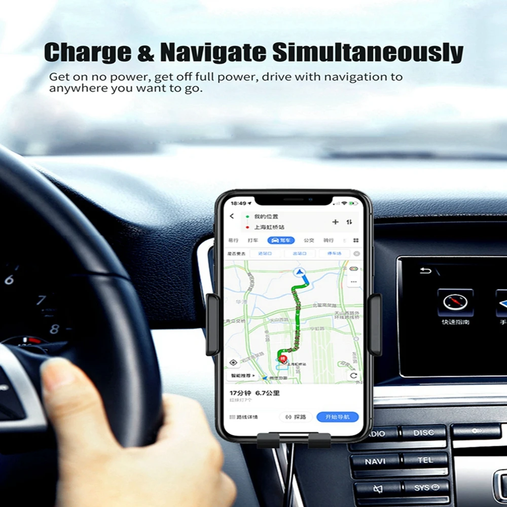 

FLOVEME Car Wireless Charger For Samsung Note 10 S10 S8 S9 Fast Wireless Charging USB Car Charger For iPhone X XS Max XR 8 Plus