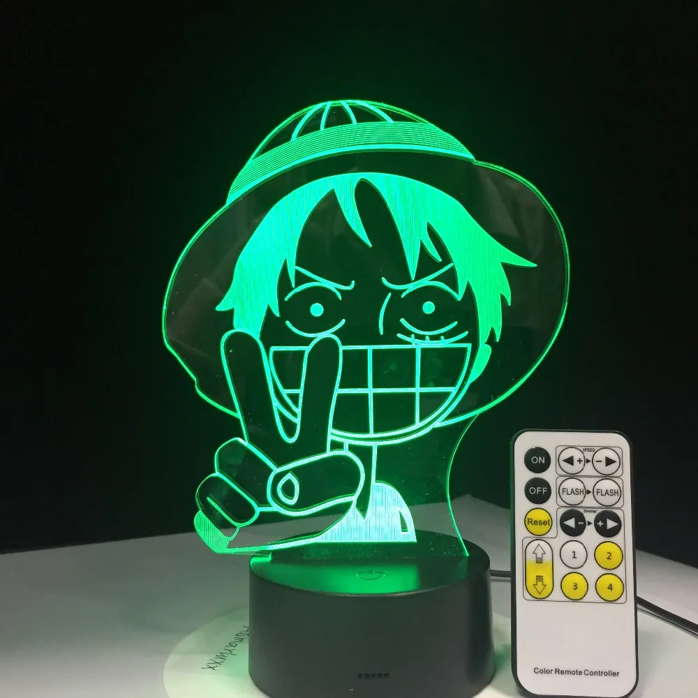 Обезьянка д. Luffy 3D светодиодный сенсорный переключатель ночной Светильник