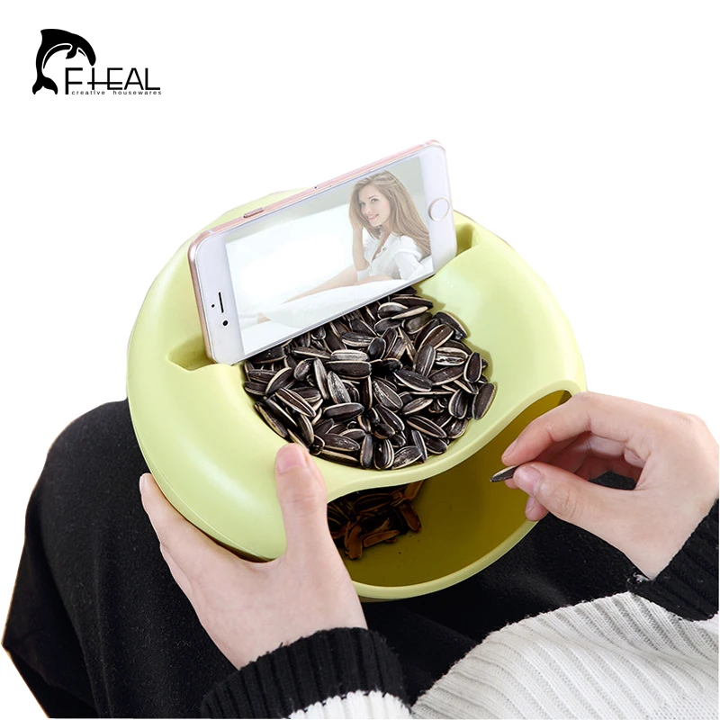 FHEAL Многофункциональный пластиковый двойной слой закуски Еда ящик для хранения