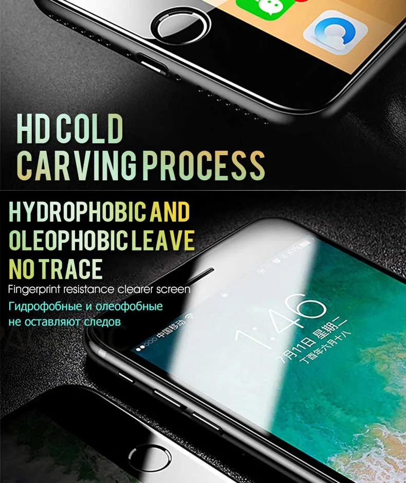 Защитное стекло для Apple iPhone 6 6S 7 8 Plus X XR XS Max 6 6S Plus закаленное защитное стекло 9D с закругленными краями
