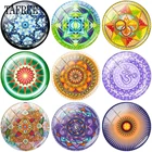 Стеклянные кабошоны TAFREE Yoga Mandala с изображением мандалы в индийском стиле, камеи, подвески 12 мм-20 мм, бусины для рукоделия, ювелирные изделия