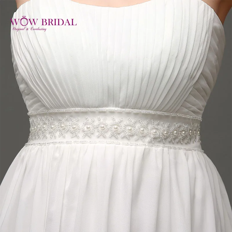 Wowbridal 2016 белый шифон турецком стиле свадебное платье талия империи свадебные