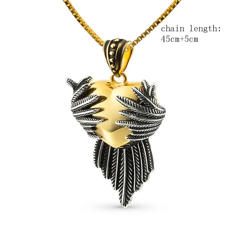 AliExpress, серебро, 925, золотой цвет, любовь, сердце, крыло, цепочка, подвеска и ожерелье, сделай сам, ремесло, модное ювелирное изделие, изготовление для любимой, подарок - Окраска металла: JP21629-Y-1