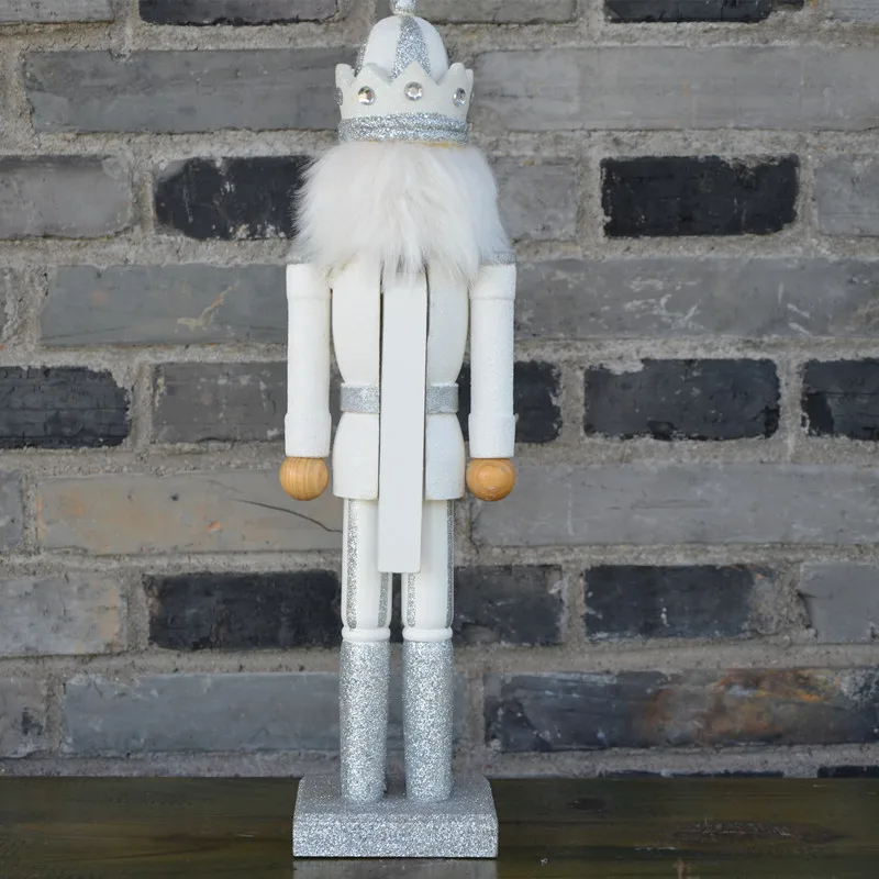 38 см King Nutcrackers colletction Оригинальный Деревянный Серебряный Блестящий Щелкунчик