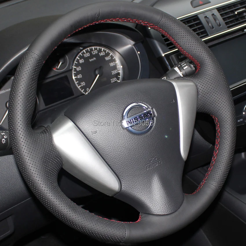 

Steering wheel covers Case for NISSAN Tiida new models 2011 Sylphy Bluebird Altima Genuine leather DIY steering covers Specially