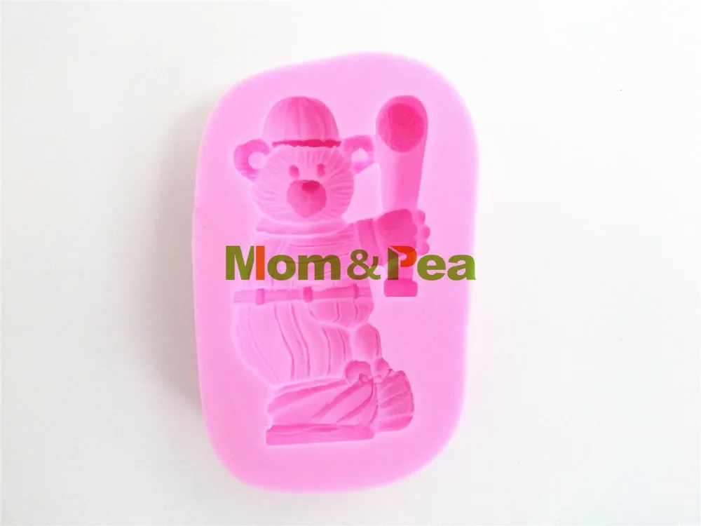 Мама и горох 0452 Бесплатная доставка медведь бейсбольная силиконовая форма для