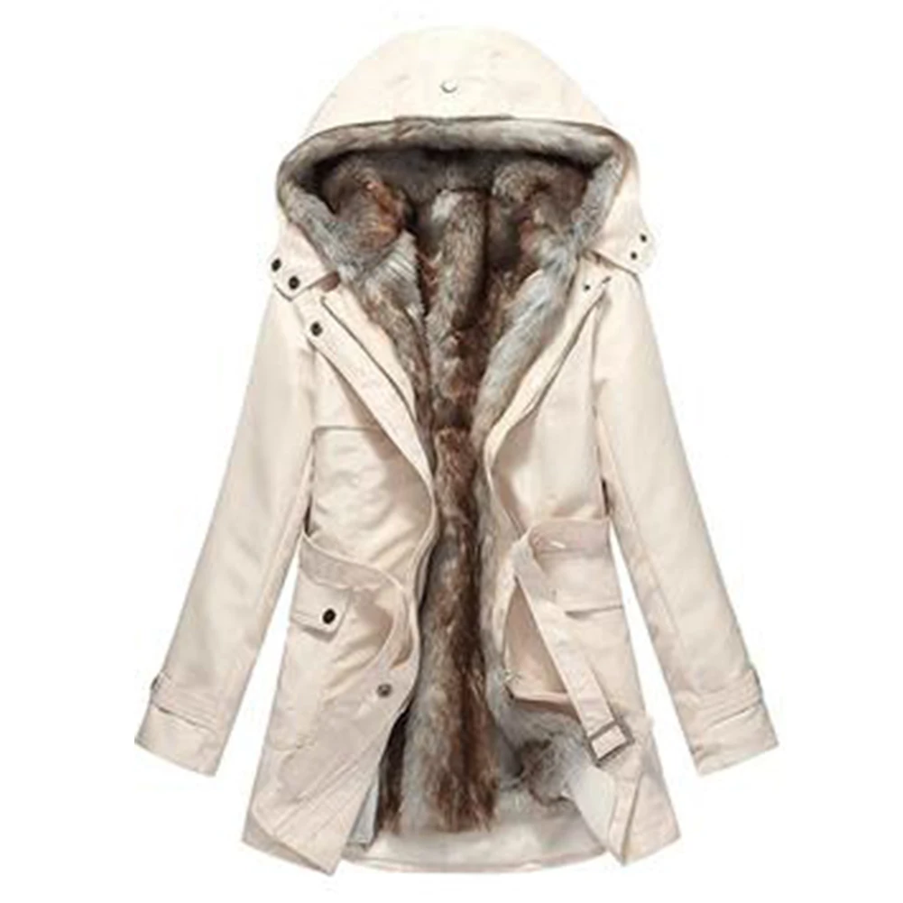 Осенне зимнее женское теплое шерстяное пальто из хлопка с искусственным флисом