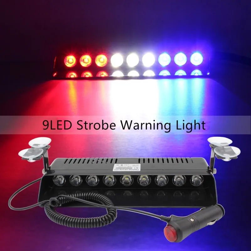9 LED Стробоскоп свет автомобиля Аварийный стробоскоп бар Полиция Предупреждение