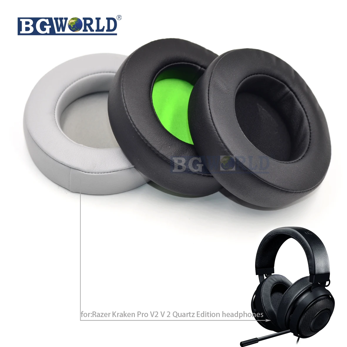 Накладки для ушей BGWORLD поролоновая подушка замены Razer Kraken Pro V2 V 2 Quartz Edition наушники