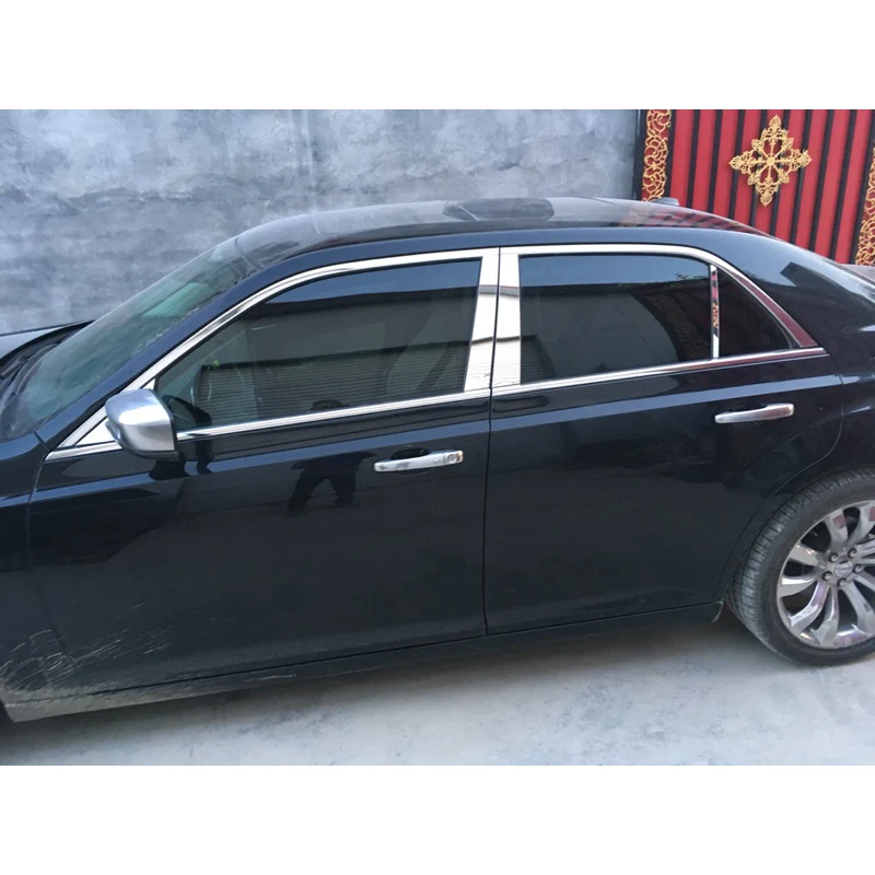 Lsrtw2017 304 нержавеющая сталь окна автомобиля планки для chrysler 300C 2006- 2006 2008 2009 2010 2011 2012 2013