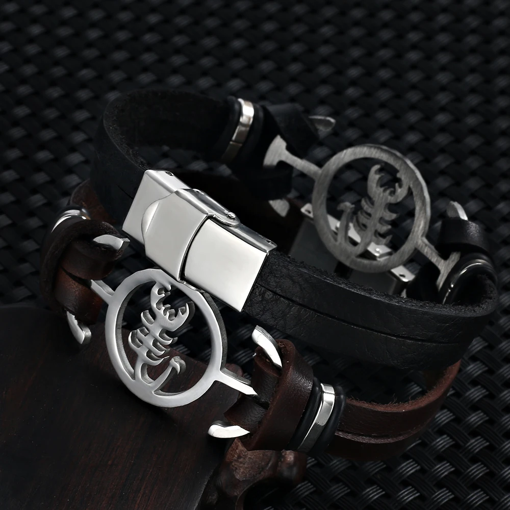 Liujun бренд Нержавеющая сталь с Пояса из натуральной кожи браслет Браслеты Для