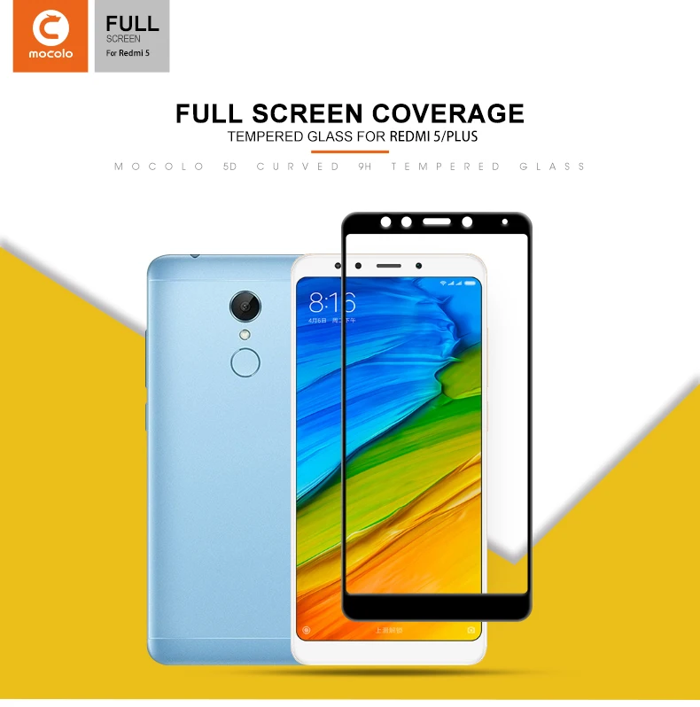 Mocolo 5D 0,26 мм полноэкранное покрытие 9H защита экрана закаленное стекло для Redmi 5 Plus стеклянная пленка для Redmi Note 5 6 Pro стекло