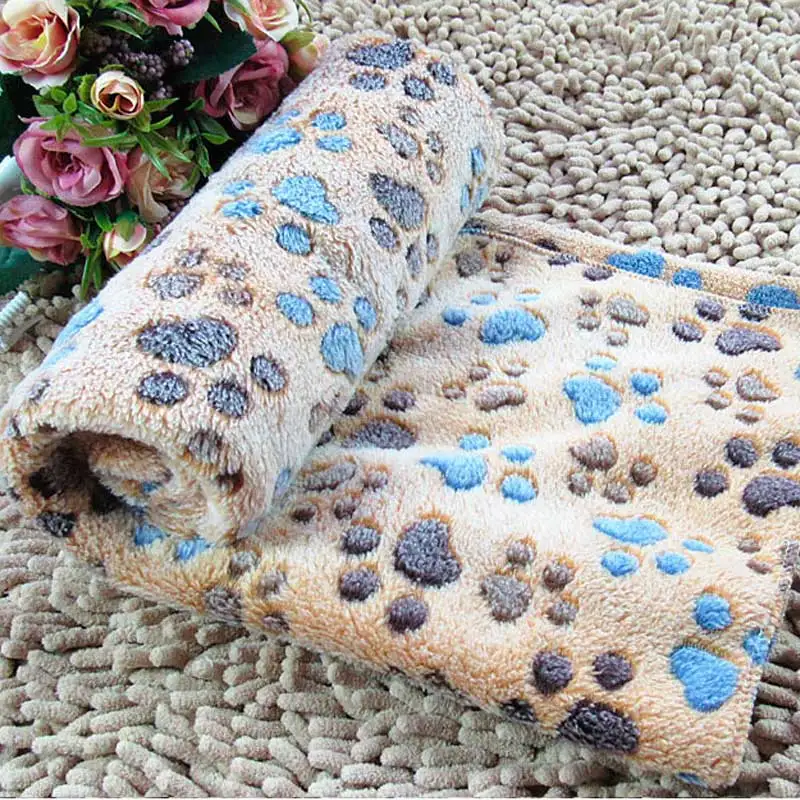 CAWAYI собачья Конура кошка ПЭТ мягкий коралловый флис теплое одеяло лапа коврик с принтом охлаждающее одеяло 3 вида цветов D0206 - Цвет: Coffee