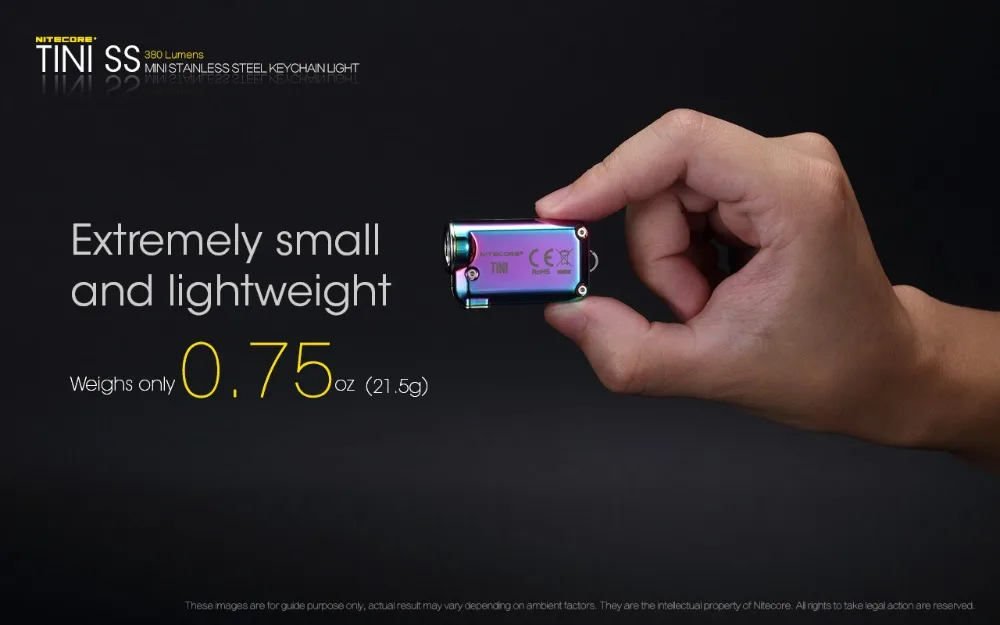 Nitecore TINI SS USB перезаряжаемая светодиодная подсветка ключа из нержавеющей стали CREE XP-G2 S3 светодиодный 380 лм включает USB перезаряжаемый литий-ионный аккумулятор