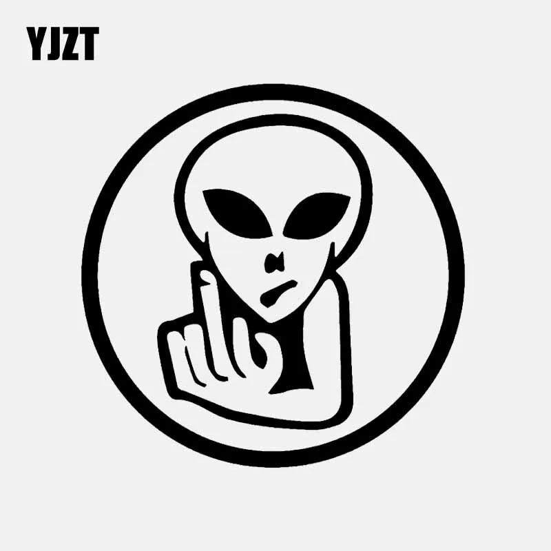 YJZT 13 3 см * мультфильм Чужой средний палец виниловые наклейки в виде Фотообоев c