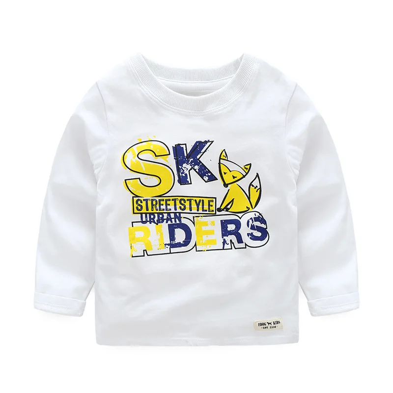 Spring Autumn 100% Cotton Kids T Shirt Cartoon Long Sleeve Baby Boys T-Shirt Children Pullovers Tees Clothes for 2-6T | Детская одежда