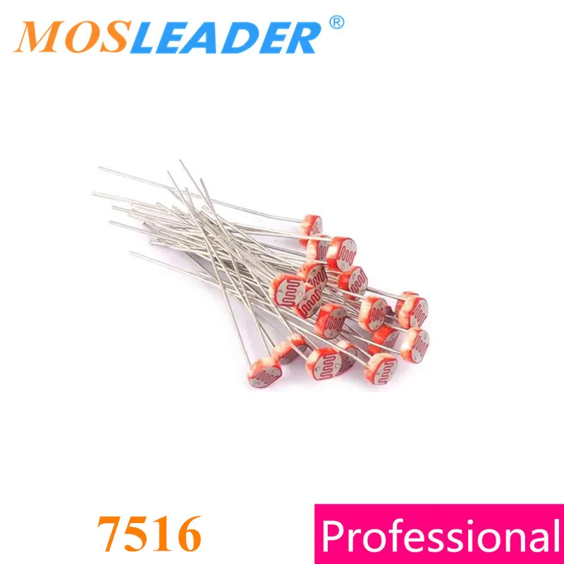 Фоторезисторы Mosleader 7516 7 мм 100 шт. GL7516 GM7516 DIP сделано в Китае|Запасные части| |