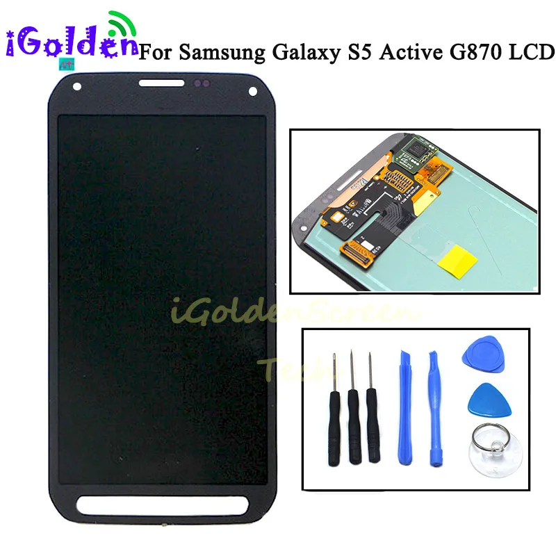 Для Samsung Galaxy S5 Active AMOLED LCD для G870 LCDS дисплей экран кодирующий преобразователь