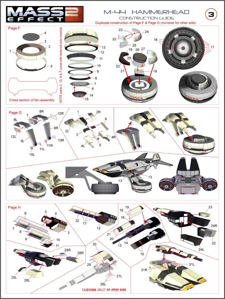 Бумага craft Mass effect 3 M44 Молот Танк колесница космический корабль 3D Бумажная модель