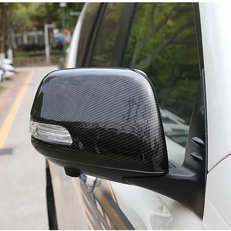 Посмотрите углеродного волокна Дверь Зеркало наложения CoverAccessories для Toyota Land Cruiser 150 Prado LC150 FJ150 2010- Chrome Стайлинг