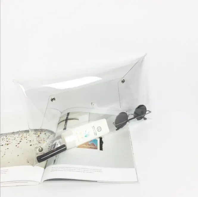 clear bag Солнечный пляжный заклёпки прозрачный пакет женская сумка дневные клатчи кошелек клатчи конверт Большая Сумка Пляжная Вечеринка Сумки - Цвет: clear bag