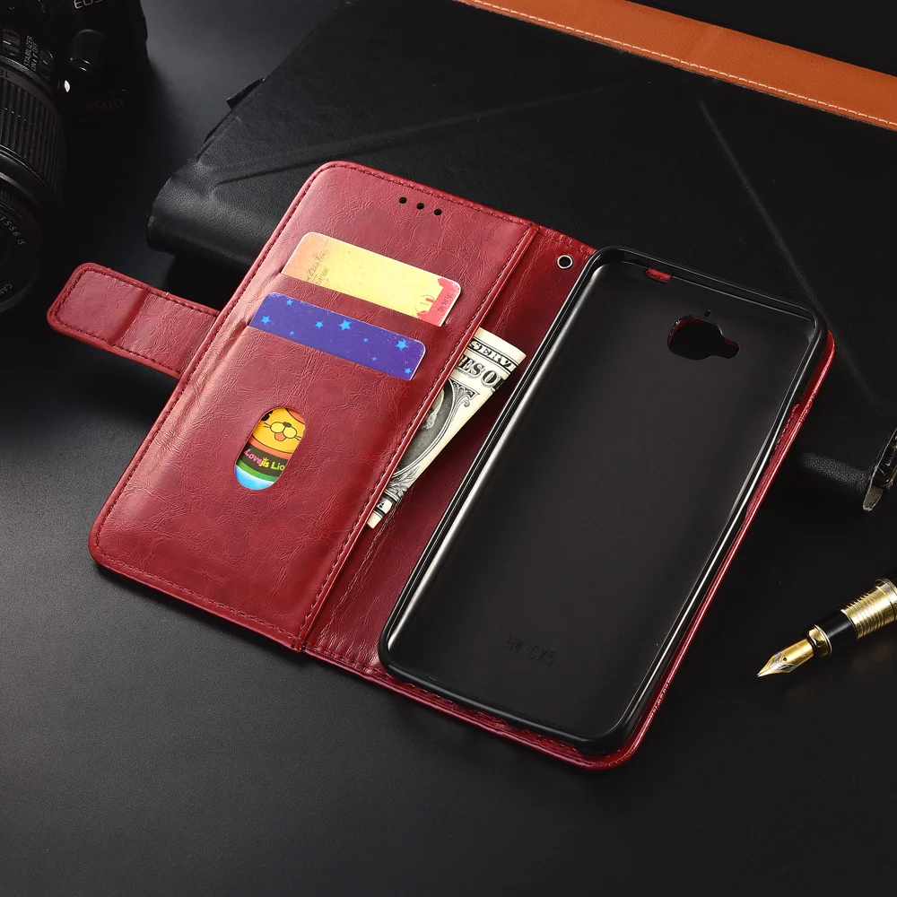 Кожаный чехол-книжка для Huawei Honor 4C Pro Y6 Holly 2 + 5X Play Fundas 100% специальный чехол-кошелек
