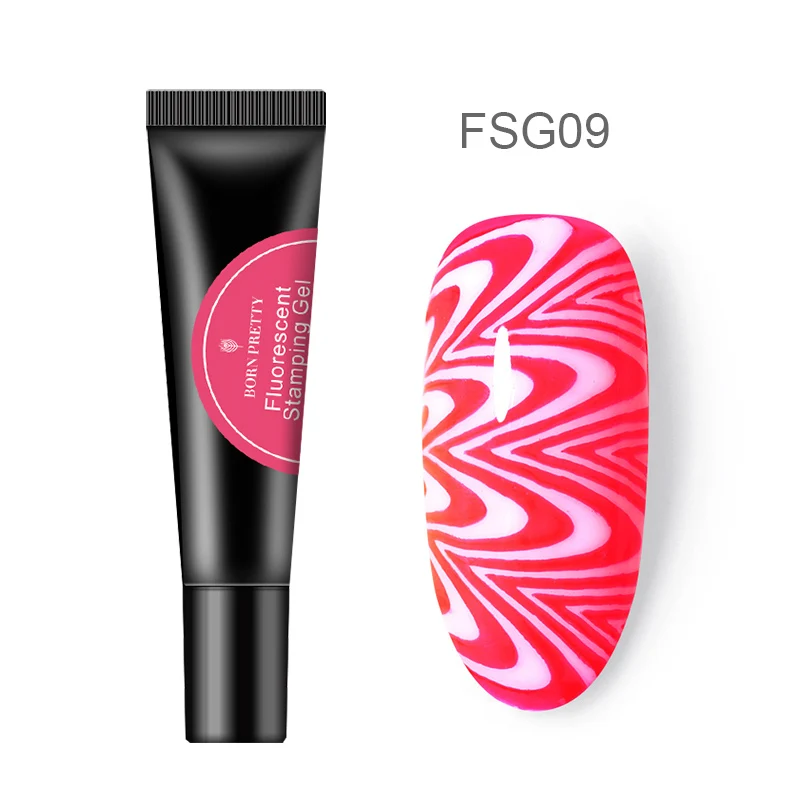BP-FSG09 BORN PRETTY 8 мл Гель-лак для штамповки флуоресцентный эффект Летняя серия Soak Off UV неоновый дизайн для ногтей штамповочный гель для штамповки пластины - Цвет: BP-FSG09