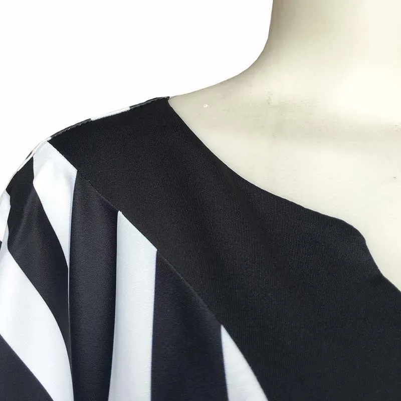 

Super Bust 132 CM New Classic African Women's Dashiki Fashion Stretch Printed Stripe Long Dress Free Size 830